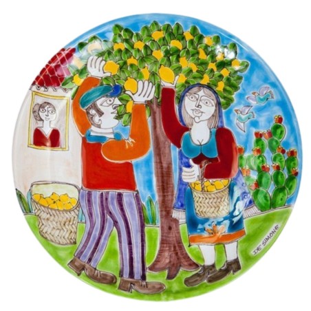 Decorative circular plate DS 30 cm Oranges Harvesting DS-4 Decorative circular plate DS 30 cm Oranges Harvesting DS-4